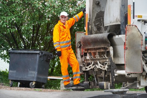 Bulk waste collection truck operating in Finchley